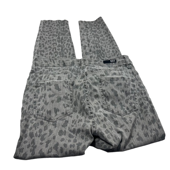Kut From The Kloth Connie Leopard Print Ankle Skinny Jeans Size 6 - Picture 7 of 12